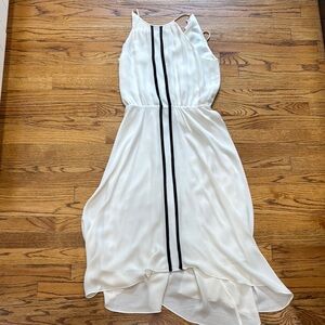 Parker Asymmetrical High-Low Cream Halter Sundress